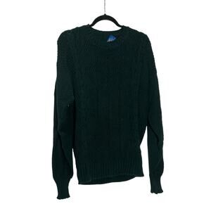 Vintage Pendleton Lobo Green Cable Knit Crewneck Sweater Size Medium